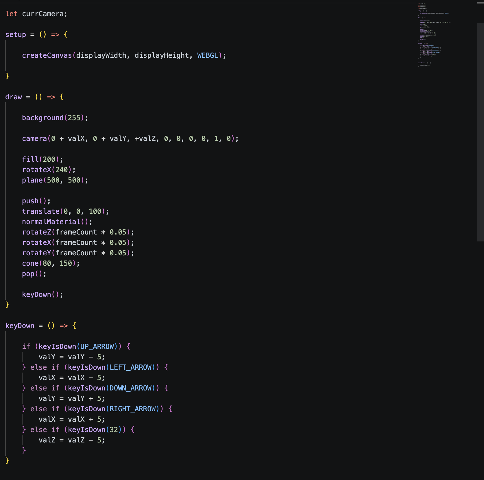 Changing the donut shape to a cone, experimenting with different shapes in the given code.